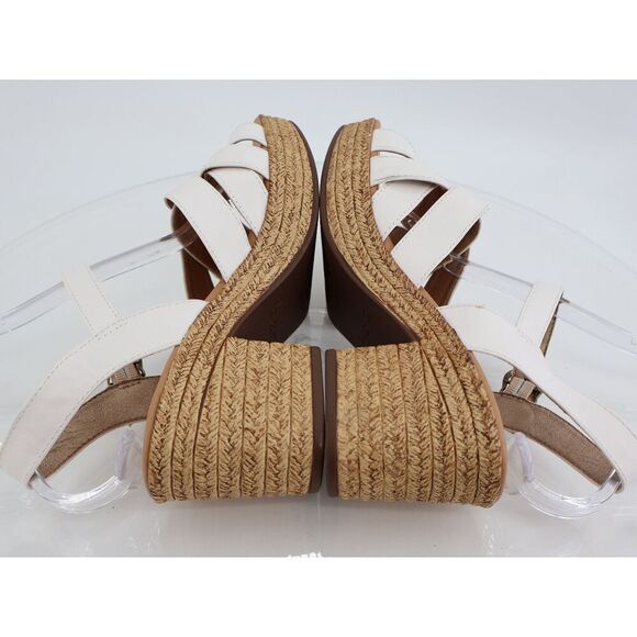 Born BOC Melodie Sandals Women's 10 White Vegan Leather Strappy Slingback Shoes - Picture 9 of 11